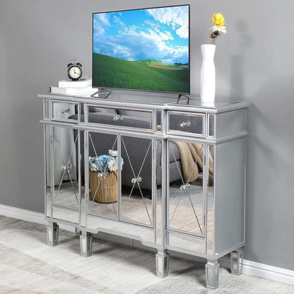 Mirrored Buffet Cabinet Sideboard TV Stand