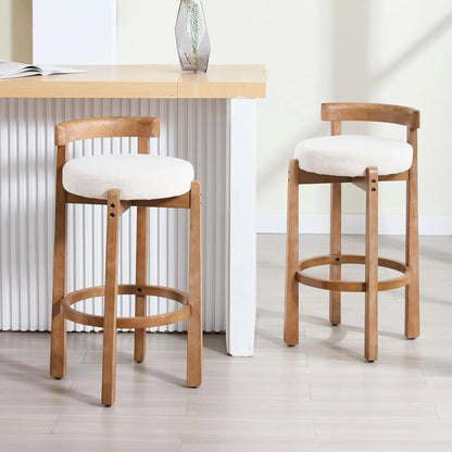 Mid-Century Upholstered Bar Stools Set of 2