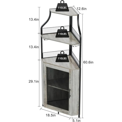 Corner Bar Cabinet With LED Lights