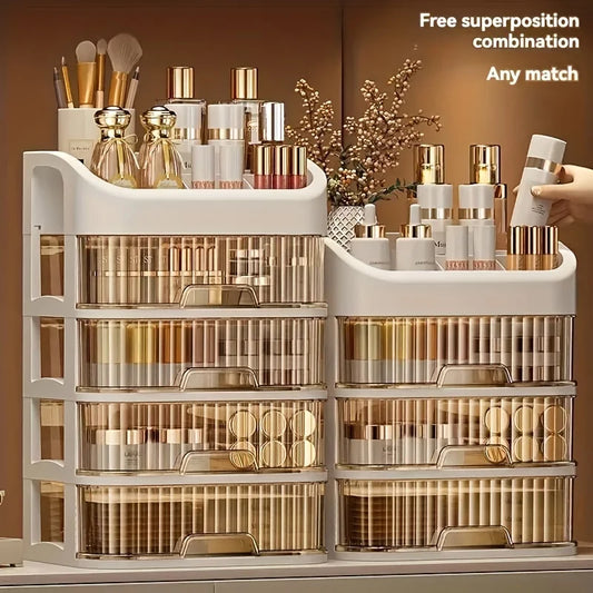 Cosmetics Jewelry Makeup Storage Box  With Drawers