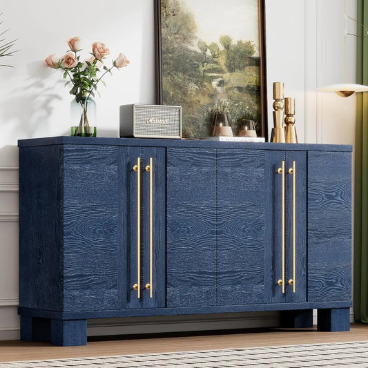 60-Inch Wood Storage Cabinet Buffet Table