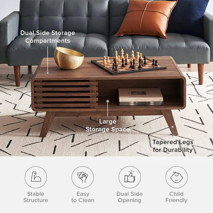 Wood Coffee Table With Storage