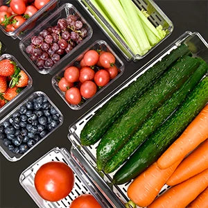 Stackable Refrigerator Organizer Bins With Lids