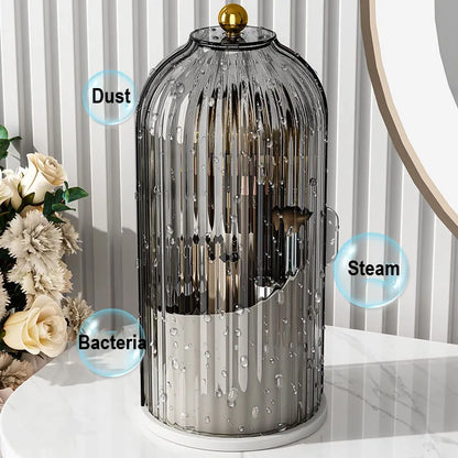 360° Rotating Makeup Brush Holder With Lid