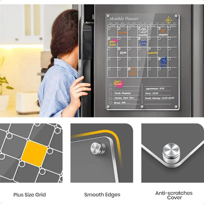 2in1 Monthly & Weekly Clear Magnetic Board