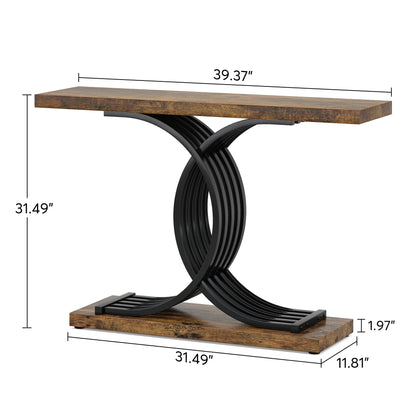 Geometric Frame Console Brown Table