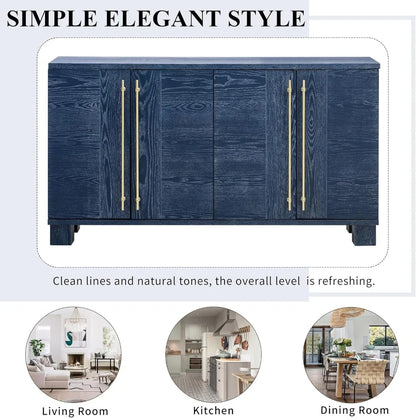 60-Inch Wood Storage Cabinet Buffet Table
