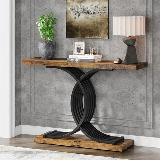Geometric Frame Console Brown Table