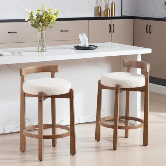 Mid-Century Upholstered Bar Stools Set of 2