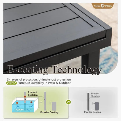 Black Expandable And Metal Outdoor Table