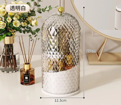 360° Rotating Makeup Brush Holder With Lid