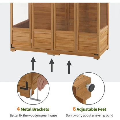 Walk-in Wooden Greenhouse