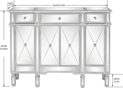 Mirrored Buffet Cabinet Sideboard TV Stand