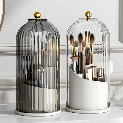 360° Rotating Makeup Brush Holder With Lid
