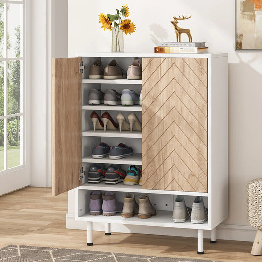 18 Pair Shoe Cabinet Organizer With Door