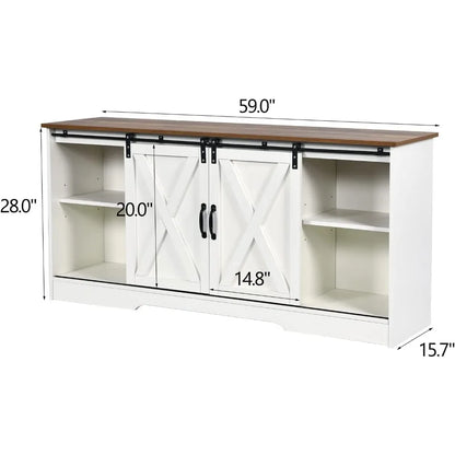 Farmhouse Coffee Bar Cabinet 59"