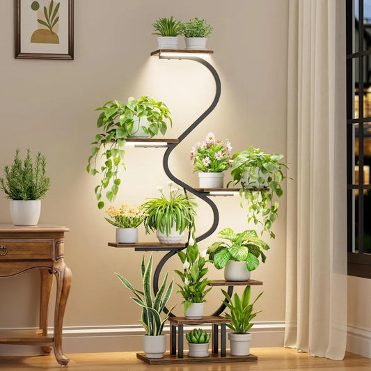 7 Tiered Metal Plant Stands With Light