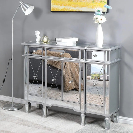 Mirrored Buffet Cabinet Sideboard TV Stand