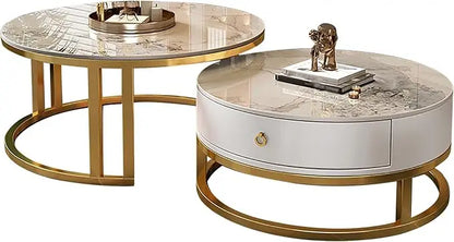 Nesting Metal Frame Wood Top Coffee Table