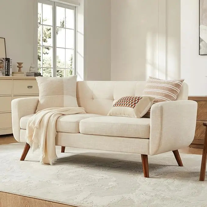 65" W Linen Sofa Couch Loveseat