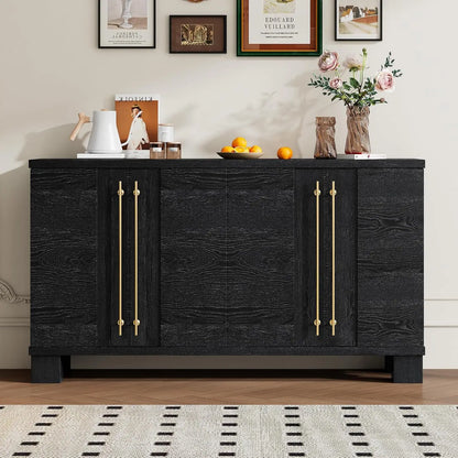60-Inch Wood Storage Cabinet Buffet Table