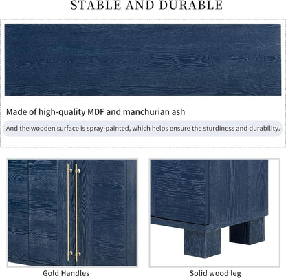 60-Inch Wood Storage Cabinet Buffet Table