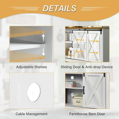 Farmhouse Coffee Bar Cabinet 59"