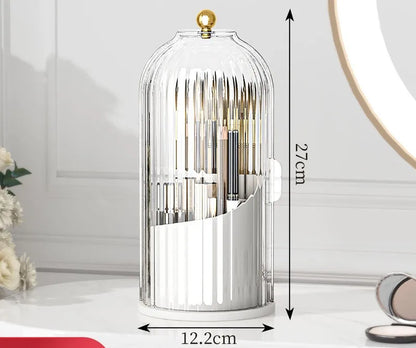 360° Rotating Makeup Brush Holder With Lid