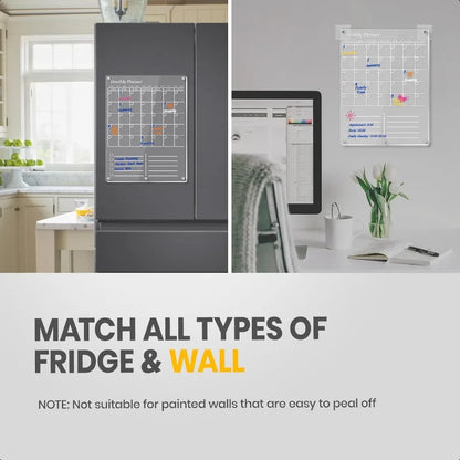 2in1 Monthly & Weekly Clear Magnetic Board