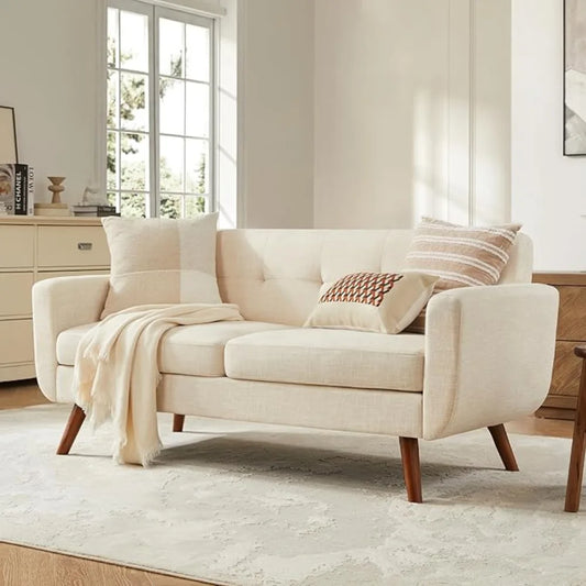 65" W Linen Sofa Couch Loveseat
